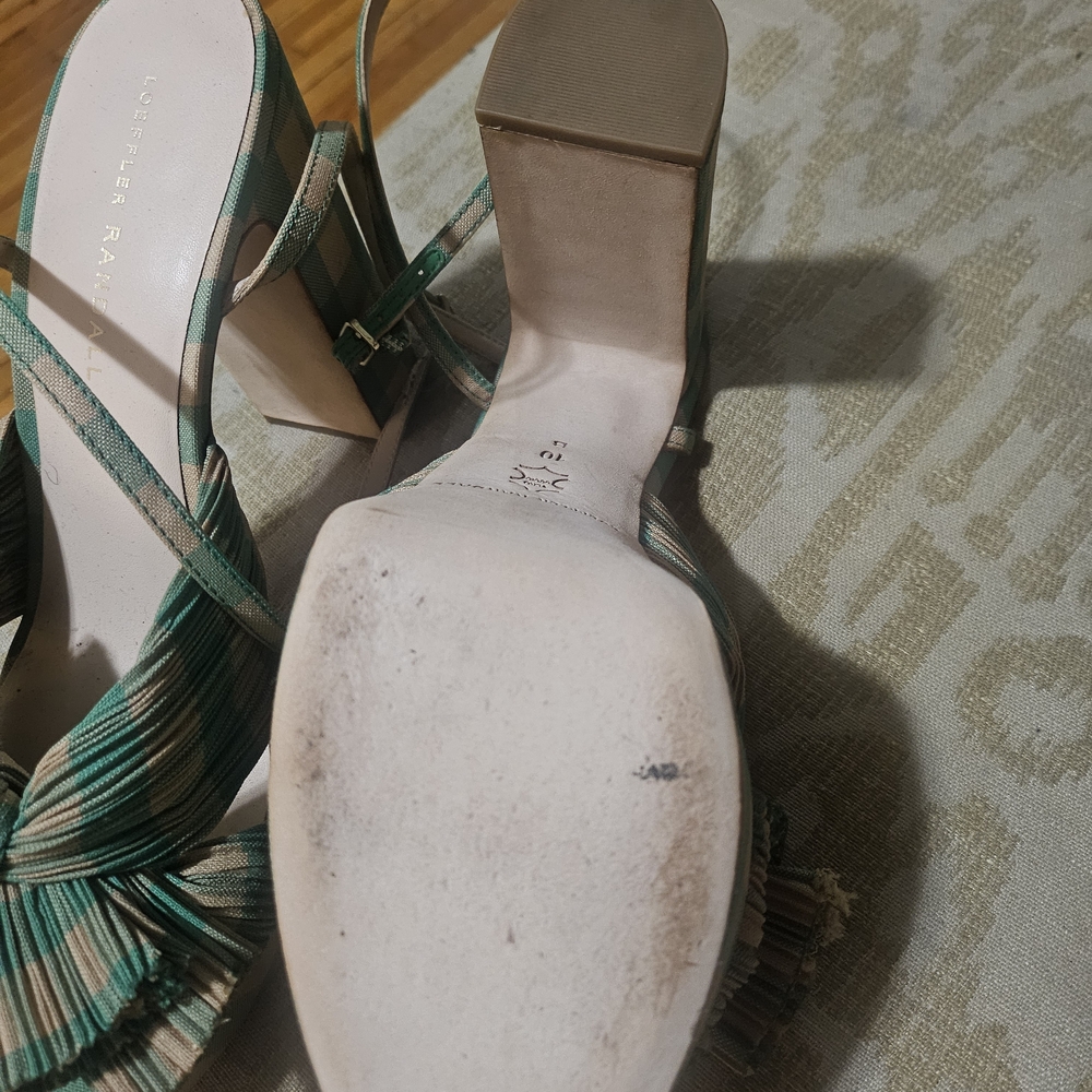 Loeffler Randall Teal and Beige Bow Heels - Picture 4 of 4